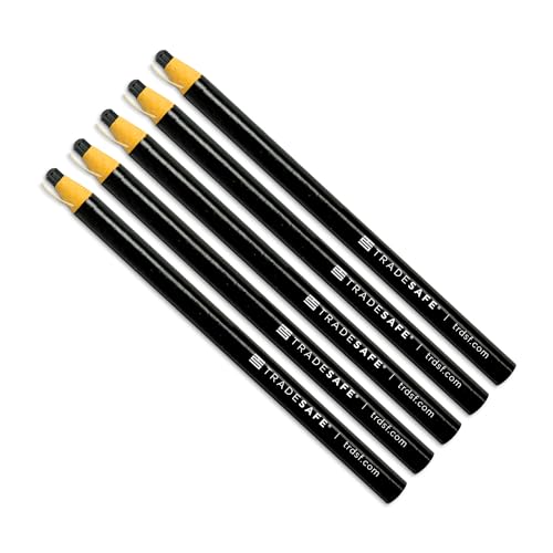 S - 5 Black Grease Markers, Peel-off Wax Pencils For Labeling On Metal, Glass, Vinyl, Wood, Fabric, Rubber, No Sharpening Needed