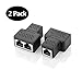 Oxsubor RJ45 Splitter Connectors Adapter 1 to 2 Ethernet Coupler Double Socket HUB Interface Contact Modular Plug Connect Network LAN Internet Cat5 Cat62 Pack (Can't Run Both at The Same TIME)