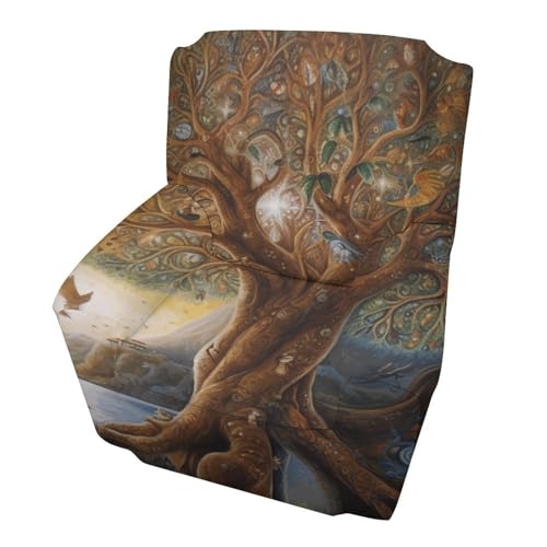 Housse de canapé simple arbre de vie en polyester doux matelassé - 2