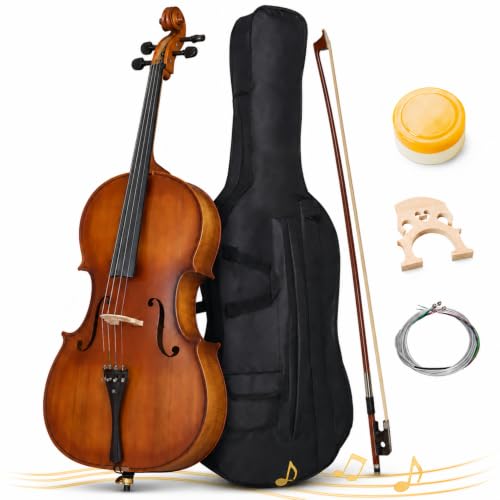 What is the Difference Between a Cello and Violin 5 Doredo Cello 4/4 Full Size, Beginner Cello Instrument for Adults, Acoustic Cello Set with Padded Bag, Extra Strings, Bridge, Bow & Rosin – for Lessons, Home Practice & School Orchestra, Matte Natural