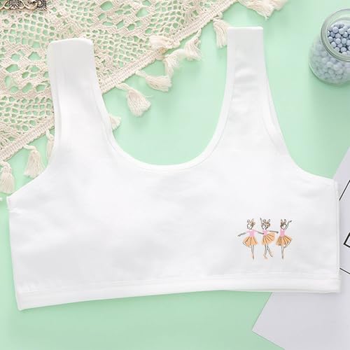 Girls Bras Cotton 9-17 Years Cotton Sports Bras for Girls Underwear for Girls Teen Strapless Bras for Girls Ages 12-14 Strapless Bras for Teens Preteen Bras Kids Bra 08# White 12 Years2