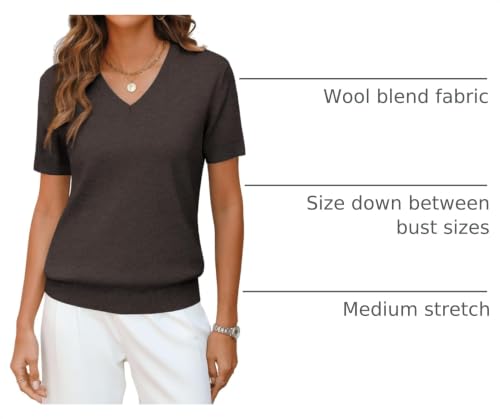 Image of ANRABESS Womens Short Sleeve Sweater Top Wool Blend Business Casual Outfits