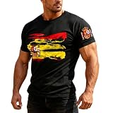 Caxndycing Polo para hombre de manga corta con bandera de España, camiseta deportiva de fútbol, camiseta de entrenamiento de verano, cuello redondo, camiseta de culturismo, camiseta de correr