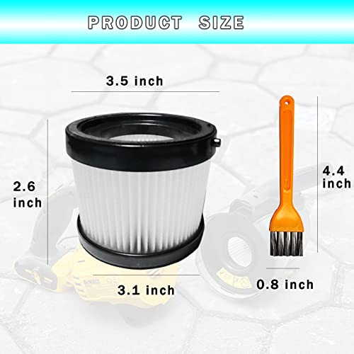 Dcv501Hb Dcv5011H Filters For Dewalt 20V Cordless, 2Pcs Washable Vacuum Hepa Filter With Clean Brush, Handheld Vacuum Replacement Hepa Filter #TOP5