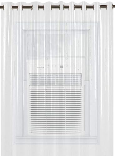 Image of 8 Ft Solid Transparent AC Curtain | Heavy Duty 0.30 mm Waterproof PVC Curtain | Dust, Wind & Rain Protection | All Season Use for Door, Window & Bathroom | Pack of 1