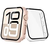 JULK - Confezione da 2 cover con pellicola protettiva per lo schermo per Apple Watch SE 3 2025, in vetro temperato 9H, con custodia protettiva rigida sottile per iWatch serie SE/6/5/4, 40 mm (1 oro