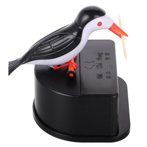 Unomor Toothpick Holder Bird Toothpick Dispenser Woodpecker Toothpick Dispenser Cotton Swab Dispenser Tooth Pick Holder Toothpicks Tooth Picks Medicine Kit Cute Kitchen Decor Black Wooden