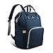 HEYI Diaper Bag Backpack Travel Large Spacious Tote Shoulder Bag Organizer (Navy Blue)