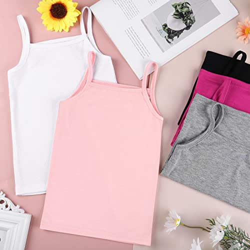 Cooraby 5 Pack Girls Tank Tops Soft Cami Scoop Neck Undershirts Solid Sleeveless Undershirts For Toddler Girls #TOP3