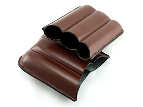 Skyway Baron Leather 3 Cigar Case Holder - Brown - Thumbnail 3