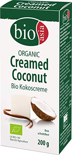 BIOASIA Bio Kokosnusscreme im Block, schnittfest, aus 100% Kokosnuss zum Verfeinern von Gerichten, vegan, halal, glutenfrei (10 x 200 g)