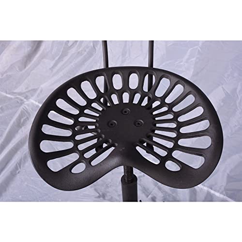 Bokkolik ST7-2 Rustic Bar Stools With Backrest 21.6-27.5Inch Counter Height Adjustable Industrial Swivel Tractor Seat Cast Iron Vintage Kitchen Island Dining Chair thumb #6