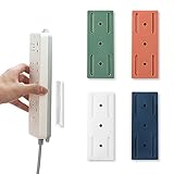 LIUCONGBD 4 Stück Selbstklebende Steckdosenhalterung, Selbstklebende Desktop-Steckdosenhalterung für die Wandmontage, Steckdosenleistenhalterung, Kabelmanagement für Küche und Büro (4 Farben)