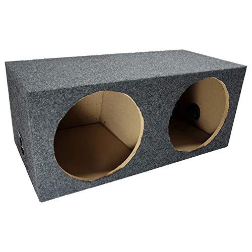 Car Audio Dual 12" Sealed Subwoofer Rear Angle Sub Box Enclosure 5/8" MDF Wood