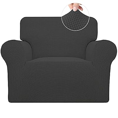 Easy-Going Stretch Chair Sofa Slipcover Washable Dark Gray