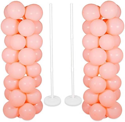 YANGMILYThicken Adjustable Column Stand Kit Base and Pole Balloon Tower Decorations for Baby Shower Wedding Party (Set of 2)
