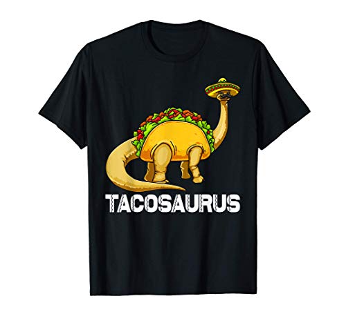 Taco Saurus Tee Shirt Funny Men Cinco De Mexican Celebration Maglietta