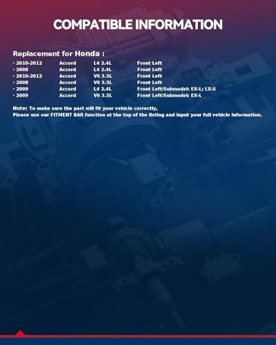 Image of KAX 751-086 Power Window Regulator with Motor Front Left Driver Side Compatible with 2008-2012 Honda Accord