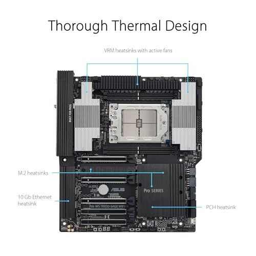 ASUS Pro WS TRX50-SAGE WIFI CEB Workstation motherboard, AMD Ryzen Threadripper PRO 7000 WX,ECC R-DIMM DDR5, 36 power-stage, WiFi 7,PCIe 5.0 x 16,PCIe 5.0 M.2, 10 Gb and 2.5 Gb LAN, multi-GPU support. by Asus - Image 6