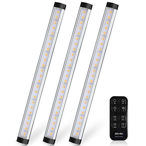 Albrillo 12 W LED les lumières, à intensité variable, Blanc chaud, 3 pièces moderne mit Fernbedienung