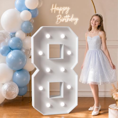 Tongjoy Marquee Numbers 4 Feet Tall Large Light up Numbers 8 for Decor