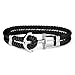 PAUL HEWITT Anker Armband PHREP - Segeltau Armband in Schwarz, Armband mit Anker Schmuck aus Edelstahl (Silber) in Größe XL