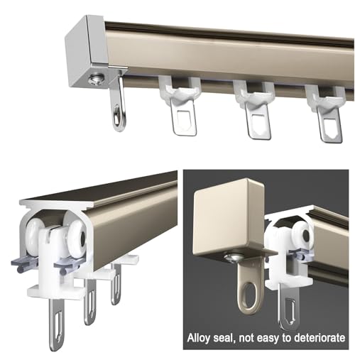 V3VOGUE Rail De Rideau De Plafond en Aluminium 0.5m/1m/3m/6m, Pas Facile À Rouiller, Système De Rail De Rideaux Coulissant Multi-usages pour Séparateur De Pièce Douche Salon Chambre – vue 7