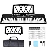 電子ピアノ【内蔵曲多数、録音、メトロノーム機能付き】 Amazon | RHYMO 電子ピアノ 61鍵 初心者向け 電子ピアノ 子供用