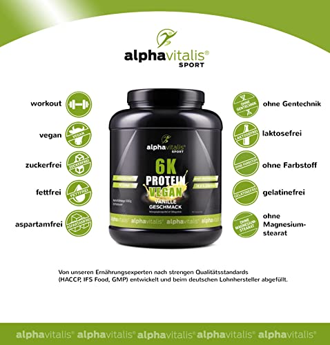 Foto von PROTEINPULVER VEGAN Vanille - 6K Protein 1 Kg - Eiweiß-Shake zuckerfrei/fettfrei/laktosefrei - natürlich auch zum Kochen und Backen - 1000g Pulver