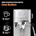 Espresso Machine 20 Bar Temperature Control LED Display Expresso Machine for Home with Steam Milk Frother for Cappuccino Latte Stainless Steel Espresso Maker with Removable Water Tank for Americano - Image 5
