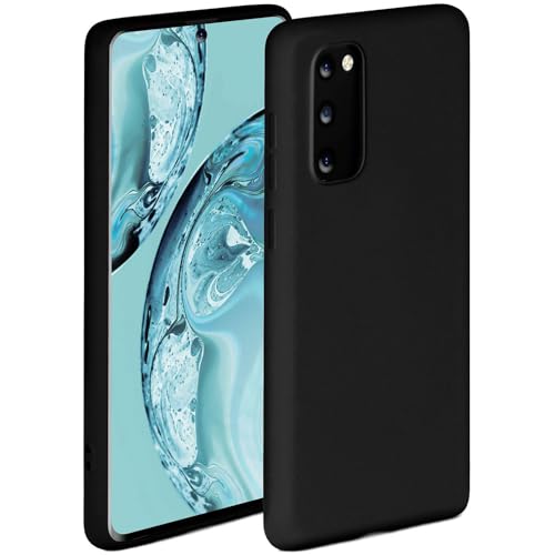 ONEFLOW Soft Case für Samsung Galaxy S20 / S20 5G Hülle aus Silikon mit Kameraschutz, Silikonhülle mit erhöhtem Schutz fürs Display, Backcover Schutzhülle, weiche Handyhülle, Schwarz