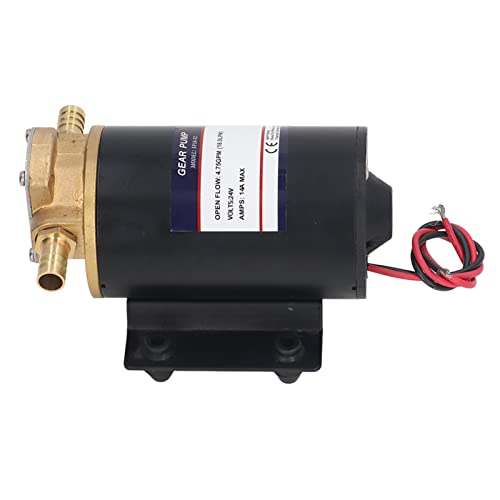 Self Priming Impeller Gear Pump, 4.75Gpm 18Lpm Rubber Base 16.4Ft Lift Self Priming Pump 2900Rpm Stable Performance For Water (Dc24V) #TOP3