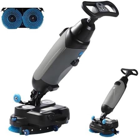 17" Cordless Commercial Floor Scrubber & Buffer Machine, Dual Brushes, 1200 m²/h, Rechargeable Lithium Battery, Lightweight, Efficient Cleaning, 110V, Ideal for Large Spaces