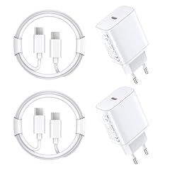 45 W Caricatore USB C per iPhone 17 16 15/17 16 15 Pro/17 16 15 Pro Max/17 Air/16 15 Plus/iPad Pro/iPad Air, Samsung Galaxy S25/S24, 2 Pack Ricarica Rapida Carrellatore Spina Adattatore con 2M Cavo