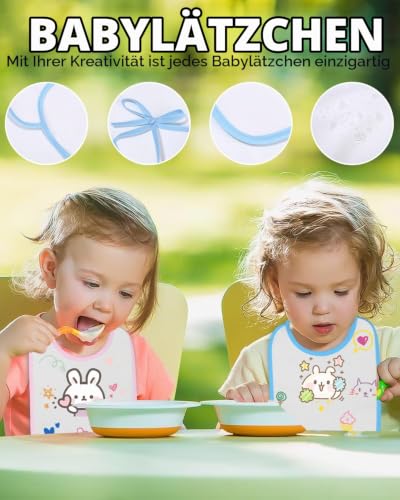 TIDEVAN 14 Stück Baby Lätzchen zum Bemalen, Lätzchen Bemalen Babyparty – Ansicht 3