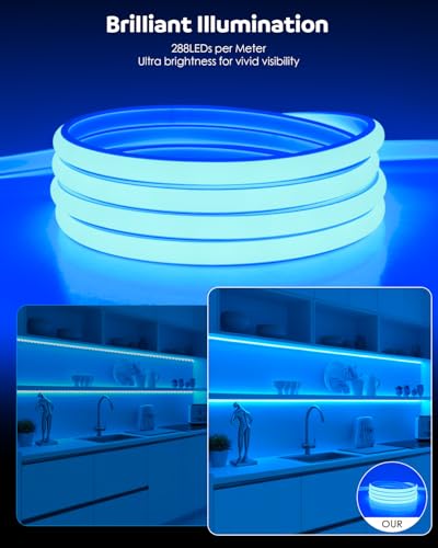 Tira LED COB Azul 50 pies 120V Impermeable IP67 miniatura 4