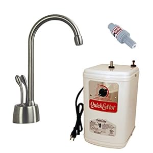 Westbrass D272HFP-07 Develosah 2-Handle Hot and Cold Water Dispenser with Instant Heating Tank, Satin Nickel