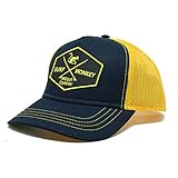 DRESSED IN MUSIC PLAY WITH ME Gorra Tipo Trucker Origins Beisbol Ajustable - Gorras de Hombre (Azul Marino/Amarillo)