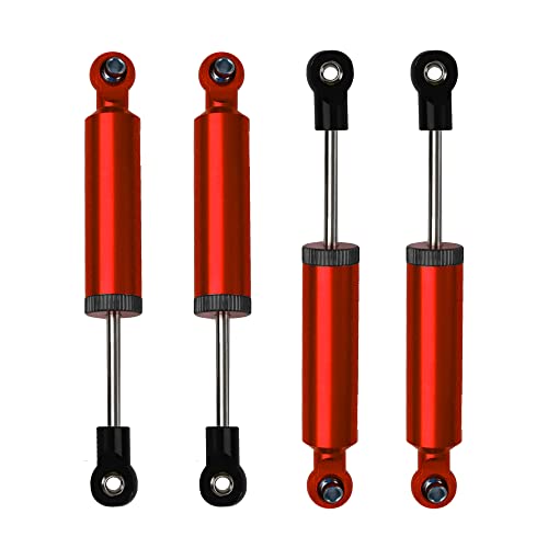 4Pcs Rc Car Shocks Shock Absorber Internal Spring Shocks Damper Upgrade Parts Compatible With Axial Scx10 Traxxas Trx4 Redcat Tamiya 1/10 Rc Crawler (Hole Distance:90Mm, Red) #TOP10