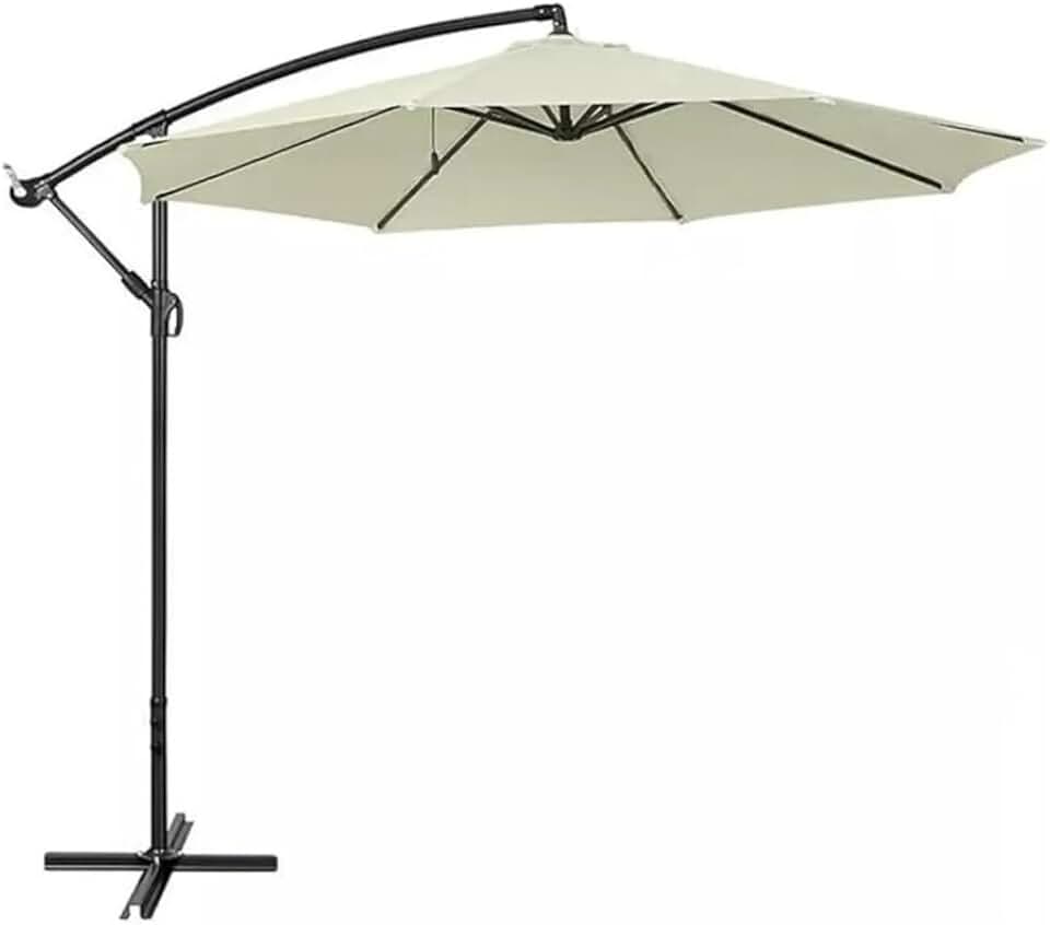 Ombrelone Lateral Suspenso 3m Alumínio com Manivela Cobertura em Poliéster Para Jardim e Varanda