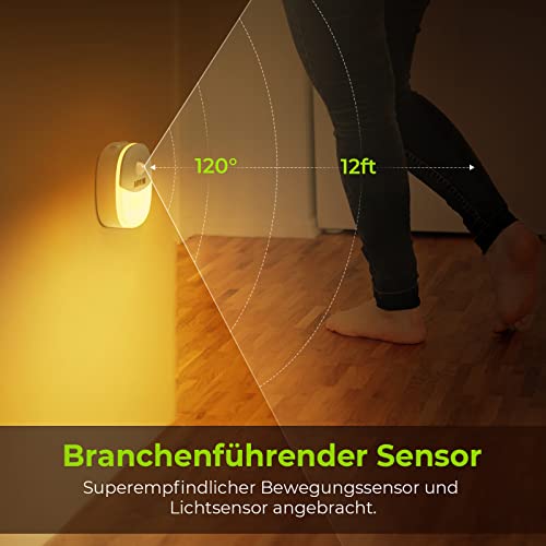AUVON Aufladbares Magnet-Nachtlicht, Bewegungs-/Dämmerungssensor, 2er-Pack – Bild 4