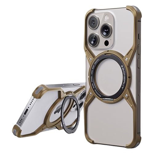 Bezel Less Minimalist Luxury Metal Heat Dissipation Slim Shockproof Case, Compatible with Magsafe Metal Frame Magnetic Charging 