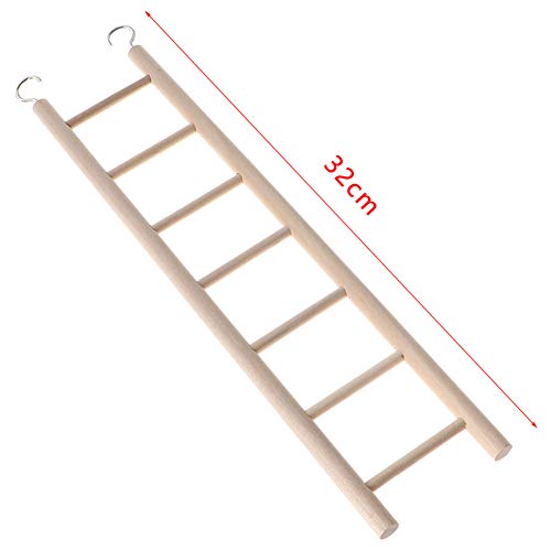 CULER Bird Wooden Ladder Rocking Perch Climbing Stairs Budgie Cage Toy Pet Supplies (32 * 7cm) - Image 8