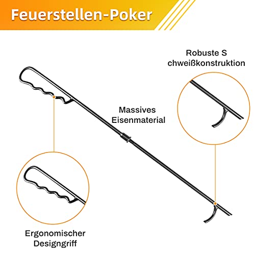 Foto von Manueller Holzspalter, Quick Spaltwerkzeug, 37,3 cm Höhe Spaltwerkzeug 24,3x8,2 cm Basis Kleinholzspalter mit Feuerstellen-Poker Brennholzspalter für Anfertigung von Holz