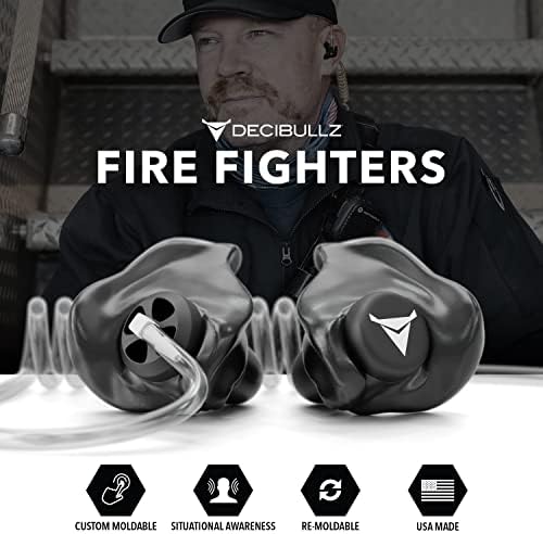 Decibullz Custom Moulded Security Two-Way Radio Surveillance Earpiece Set, Thermo-Fit Designed for Clear Acoustic Tube Radios | Model: +Awareness - 4