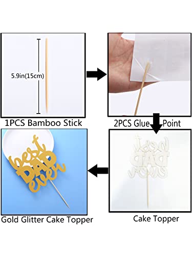 Best Dad Ever Cake Topper - Happy Birthday Dad Cake Decoration For Father's Birthday, Gold Happy Father's Day Party Decoration Supplies #TOP7