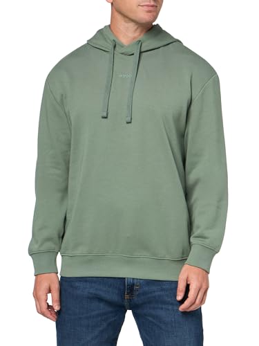 HUGO Men's Contrast Center Logo Hooded Sweatshirt