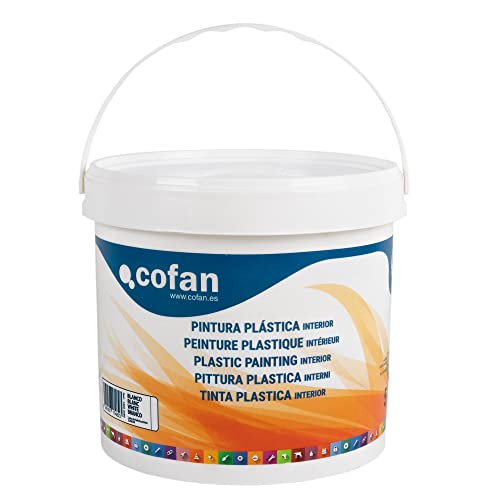 Cofan Pintura Plástica | Recomendada para interior | Fácil aplicación y secado rápido | 5 kg | Blanco