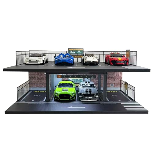 Display Garage with LED Light for 1/24 Scale Car & LEGO Speed Champions