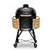 Produktbild Kamado BONO BBQ - Keramikgrill Kamado mit 10 Extras - Ø 64cm BBQ Grill mit Zubehör - Schwarzes Smoker Grill auf der Terrasse, dem Balokon oder im Garten